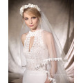 Elegant Guipure Bodice Mermaid Wedding Dress with Halter Neck